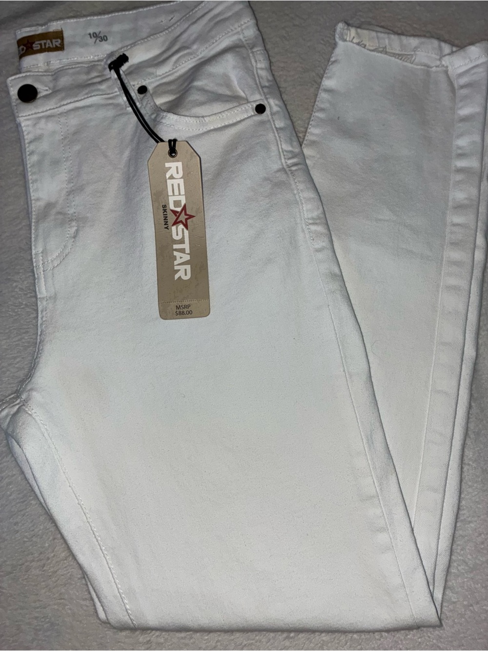 Women’s White Skinny Jeans NWT Red Star